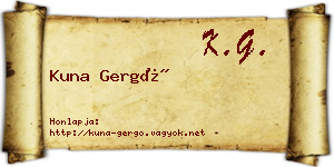 Kuna Gergő névjegykártya