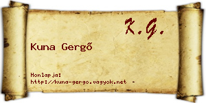 Kuna Gergő névjegykártya